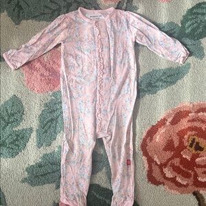 Magnetic Me Pink Floral Kids Pajama Footie